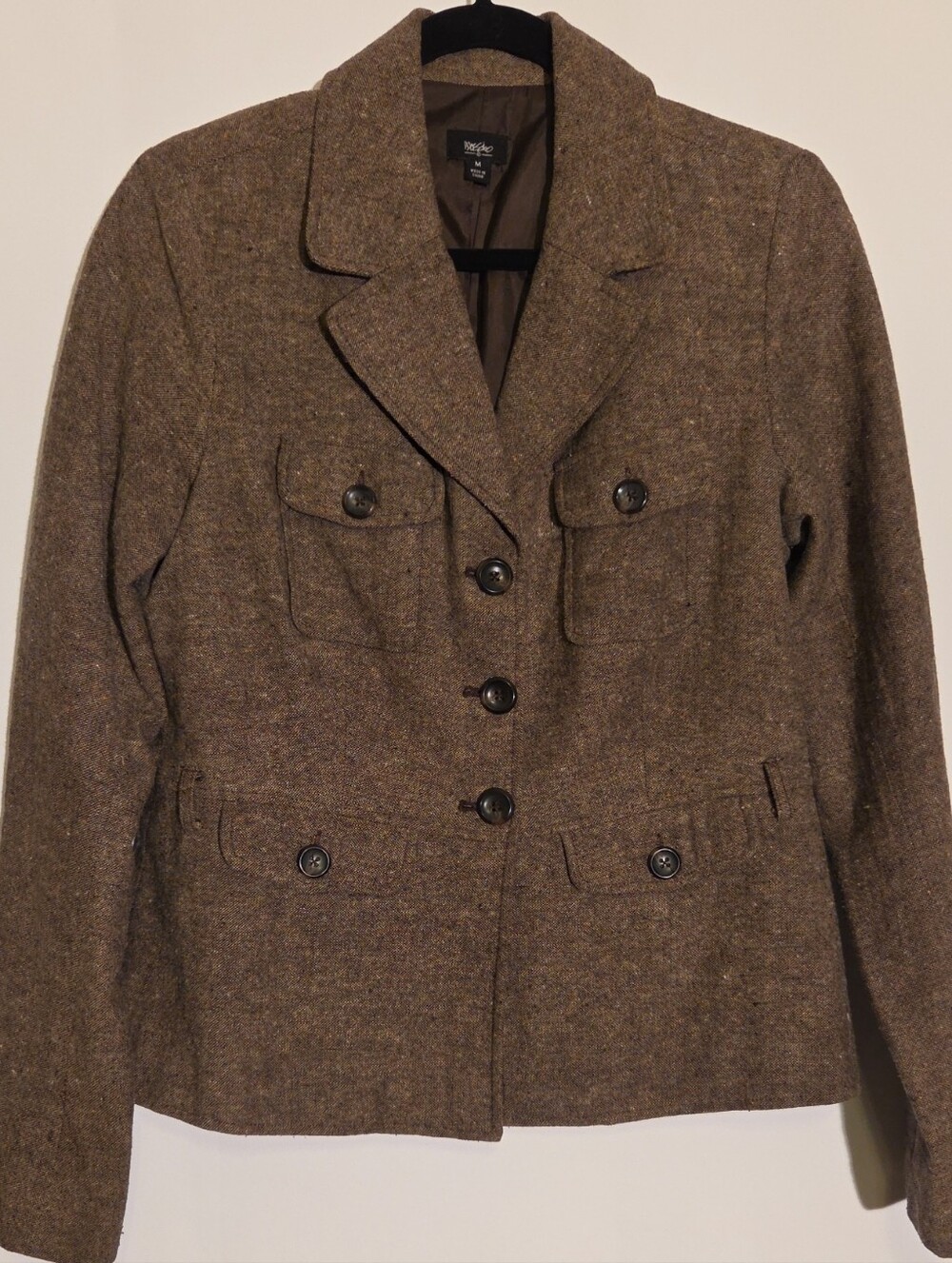Mossimo Brown Lined Button-Front Blazer